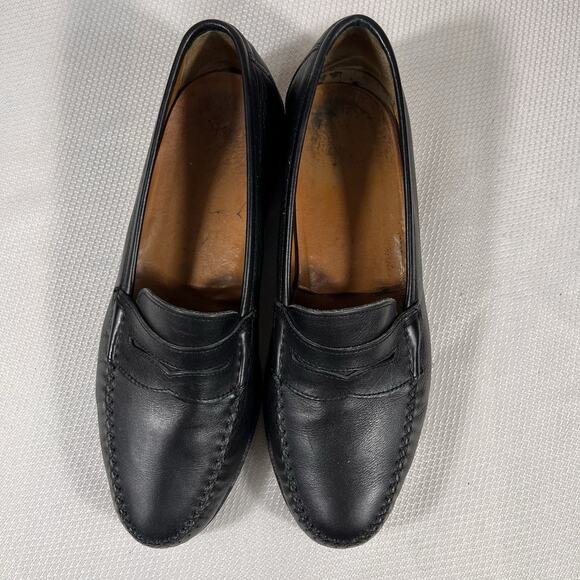 SALVATORE FERRAGAMO‎ Mens Black Classic Penny Loafers Size 9 EE - Picture 2 of 12